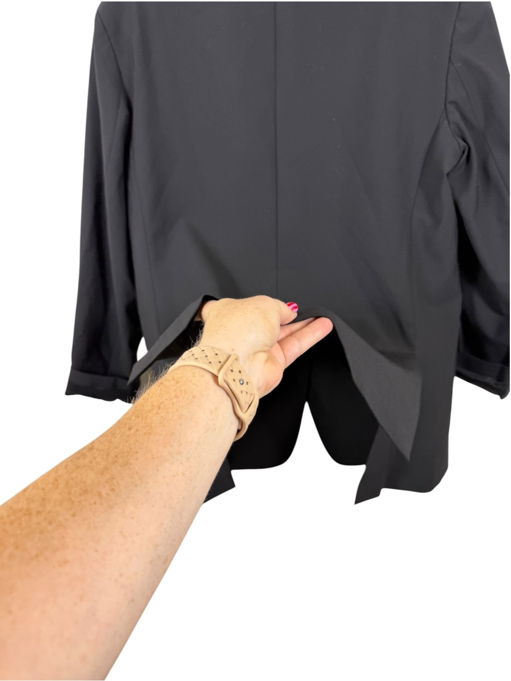 Theory Rolled Sleeve Boyfriend Jacket in Good Wool Black Sz 12 - Picture 6 of 7